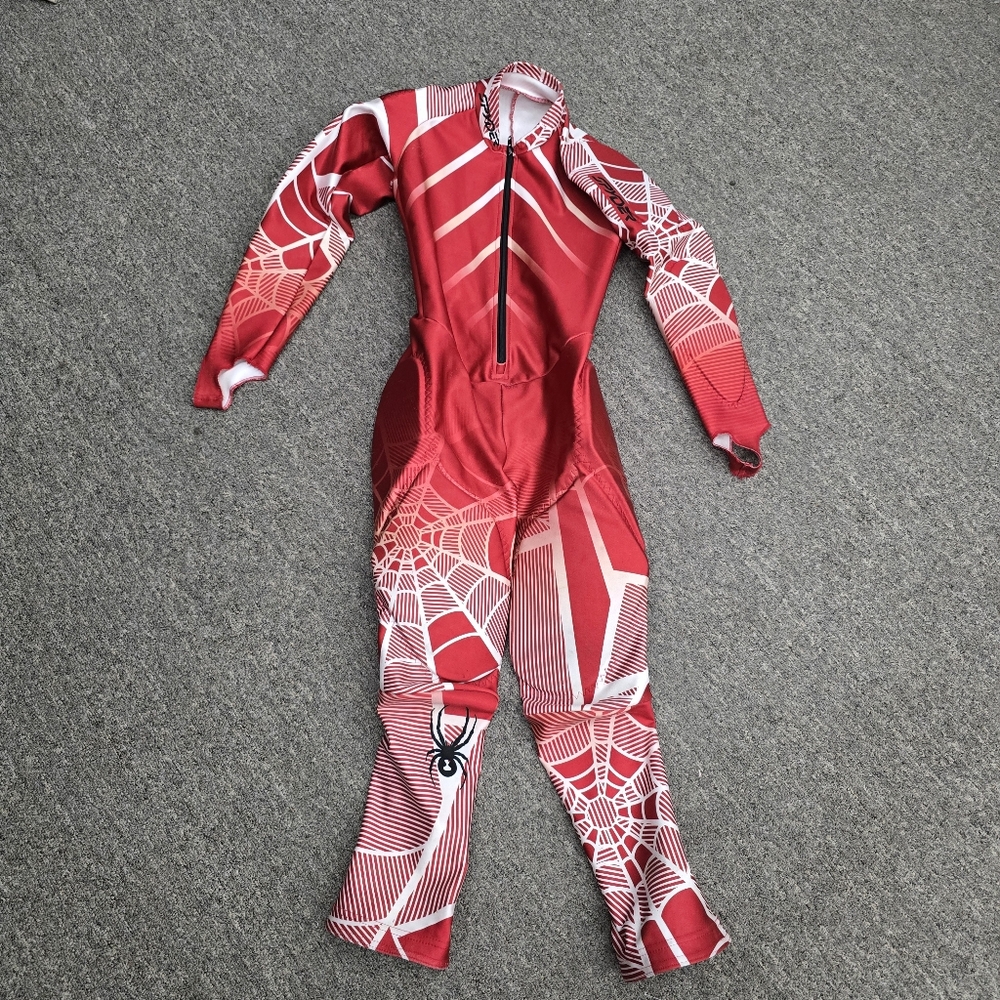 Kids unisex Spyder padded downhill race ski suit 10/12